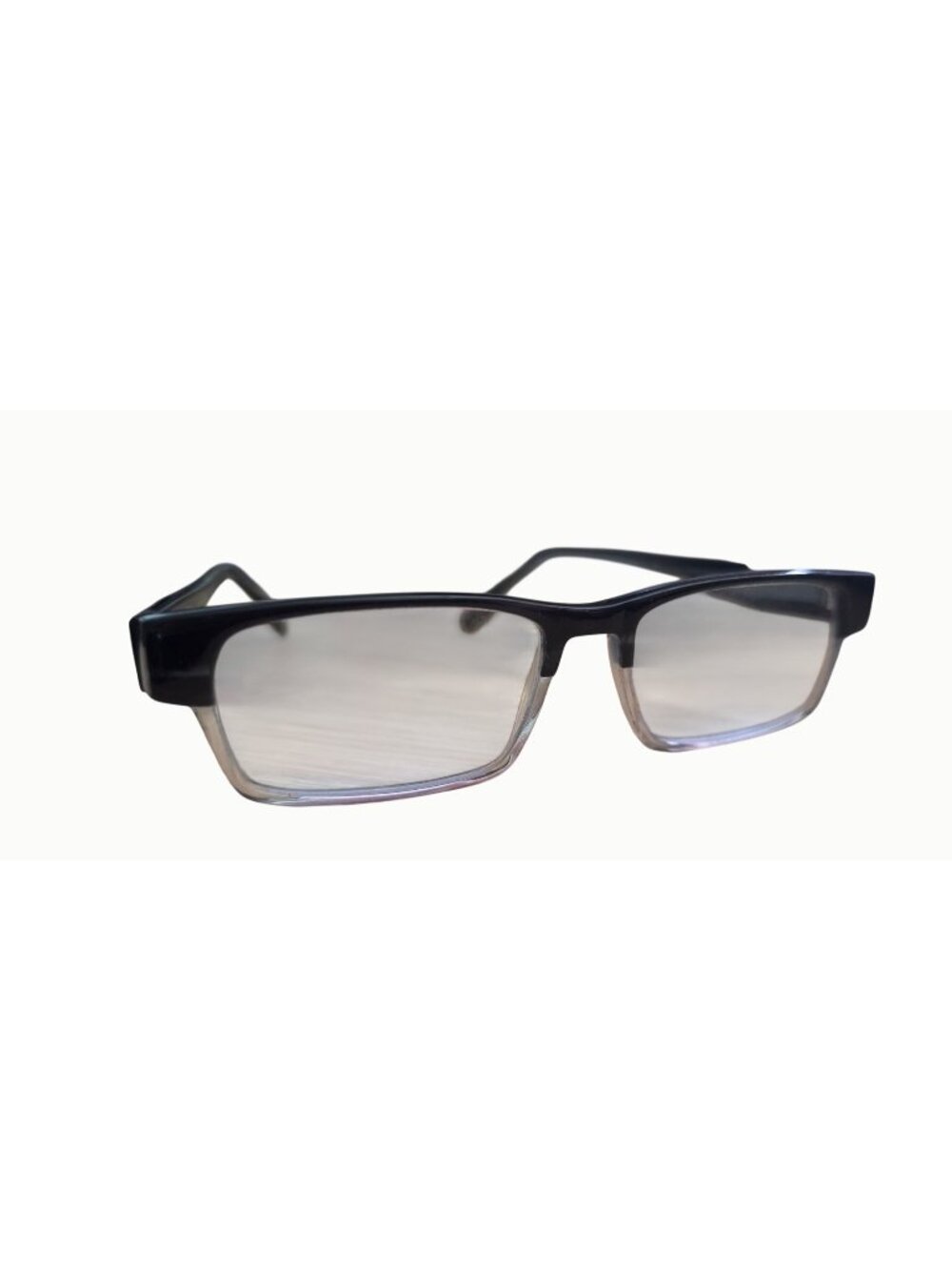BEVEL POMMY 3618 Black Clear Eyeglass Frames Made in Japan 51-16